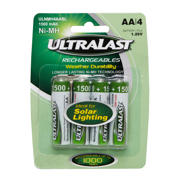 Ultralast Solar Light Battery, Ace Hardware 3002915 ULNMH4AASL